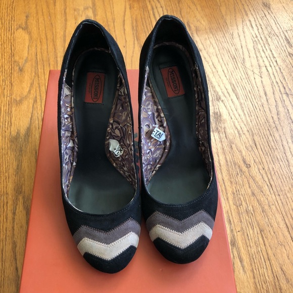 Missoni x Target zig zag black suede pumps sz 7 - Picture 1 of 6